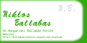 miklos ballabas business card